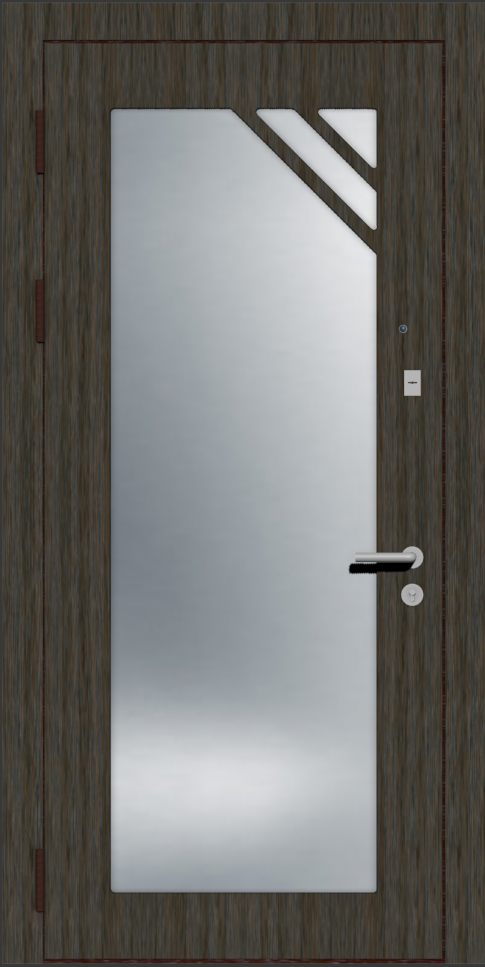 Дверная панель с зеркалом дуб шоколадный